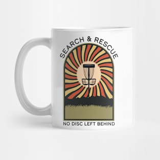 Search & Rescue No Left Disc Behind | Disc Golf Vintage Retro Arch Mountains Mug